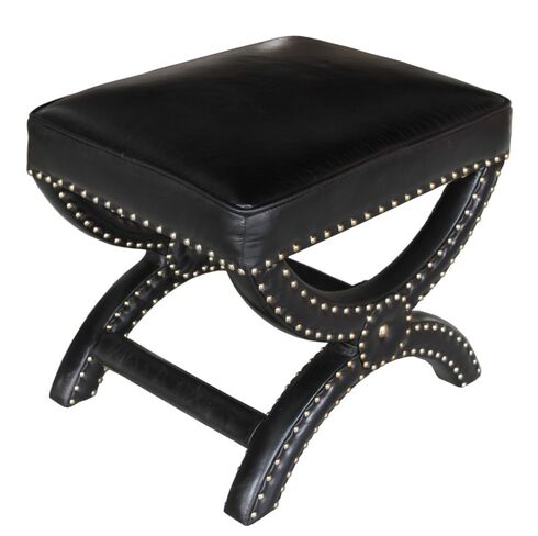 X Base Vintage Leather Foostool