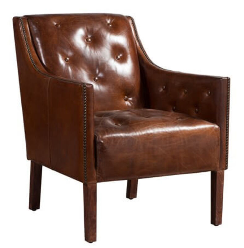 Product photograph of Yale Vintage Distressed Leather Armchair from Designer Sofas 4U