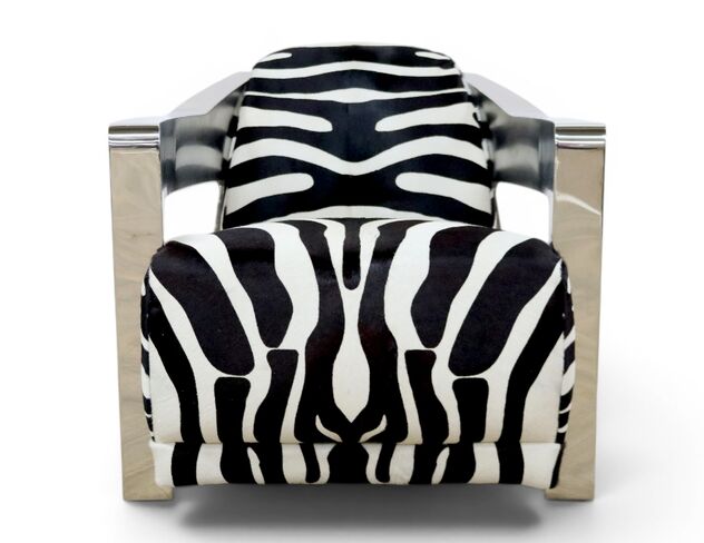 Zebra Man Cave Aviator Leather Lounge Armchair