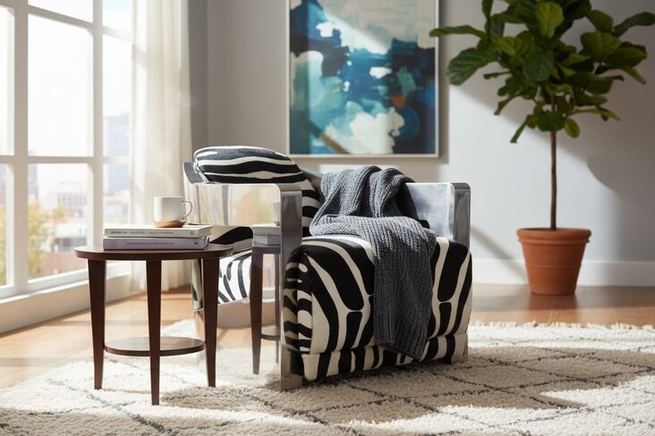 Zebra Man Cave Aviator Leather Lounge Armchair