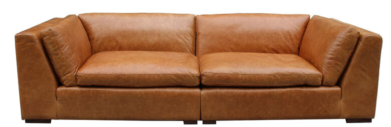 Zenna Vintage Distressed Leather Sofa