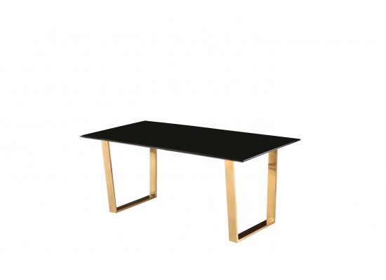 Abrienne Mdf High Gloss Black Dining, Dining Table With Gold Legs Uk