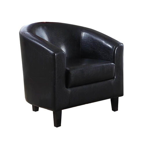 Alma Black Faux Leather Tub Chair With Contrasting Legs