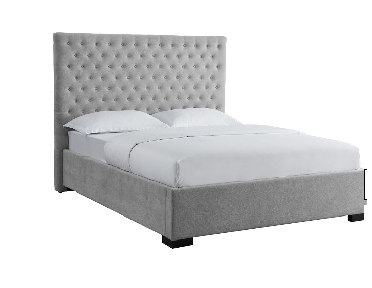 Caterina 5 0 Grey Upholstered In High, Grey Fabric Headboard Single Bed Size