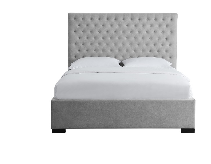 Caterina 5 0 Grey Upholstered In High, Grey King Size Bed Tall Headboard
