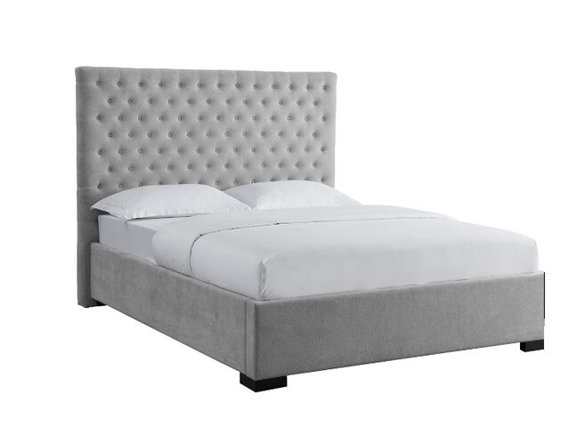 Caterina 4.6 Grey Upholstered In High Quality Fabric Headboard Frame Double Bed