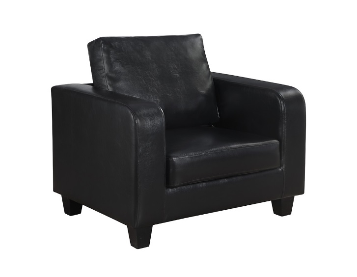 Cella Black Faux Leather Chair In A Box, Black Faux Leather Recliner