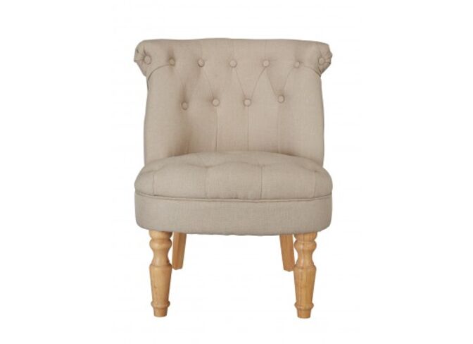 Ciana Beige Linen Fabric Chair With Oak Legs