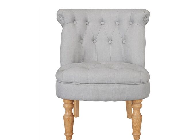 Ciana Blue Linen Fabric Chair With Oak Legs