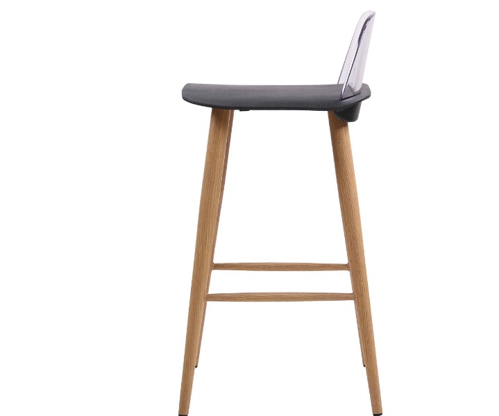 Constantia Bar Stool With Classic Black, Dublin Metal Wood Counter Stool With Back