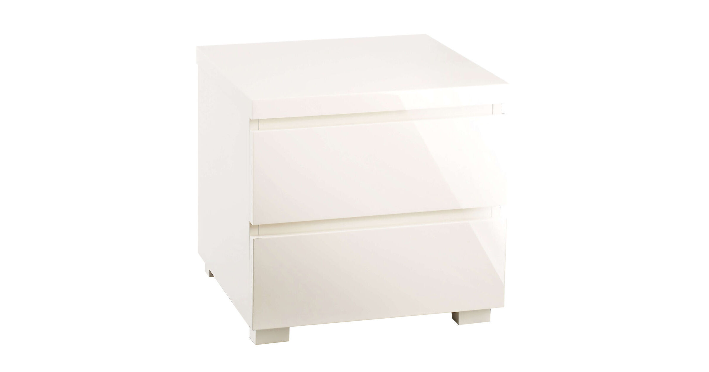 Fabian Cream High Gloss 2 Drawer Bedside Table Designer Sofas4u