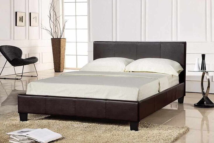 Gabriella Brown Faux Leather 4.6 Double Bed