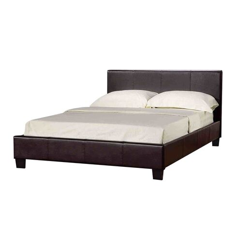 Gabriella Brown Faux Leather Hydraulic 5.0 Kinsize Storage Bed