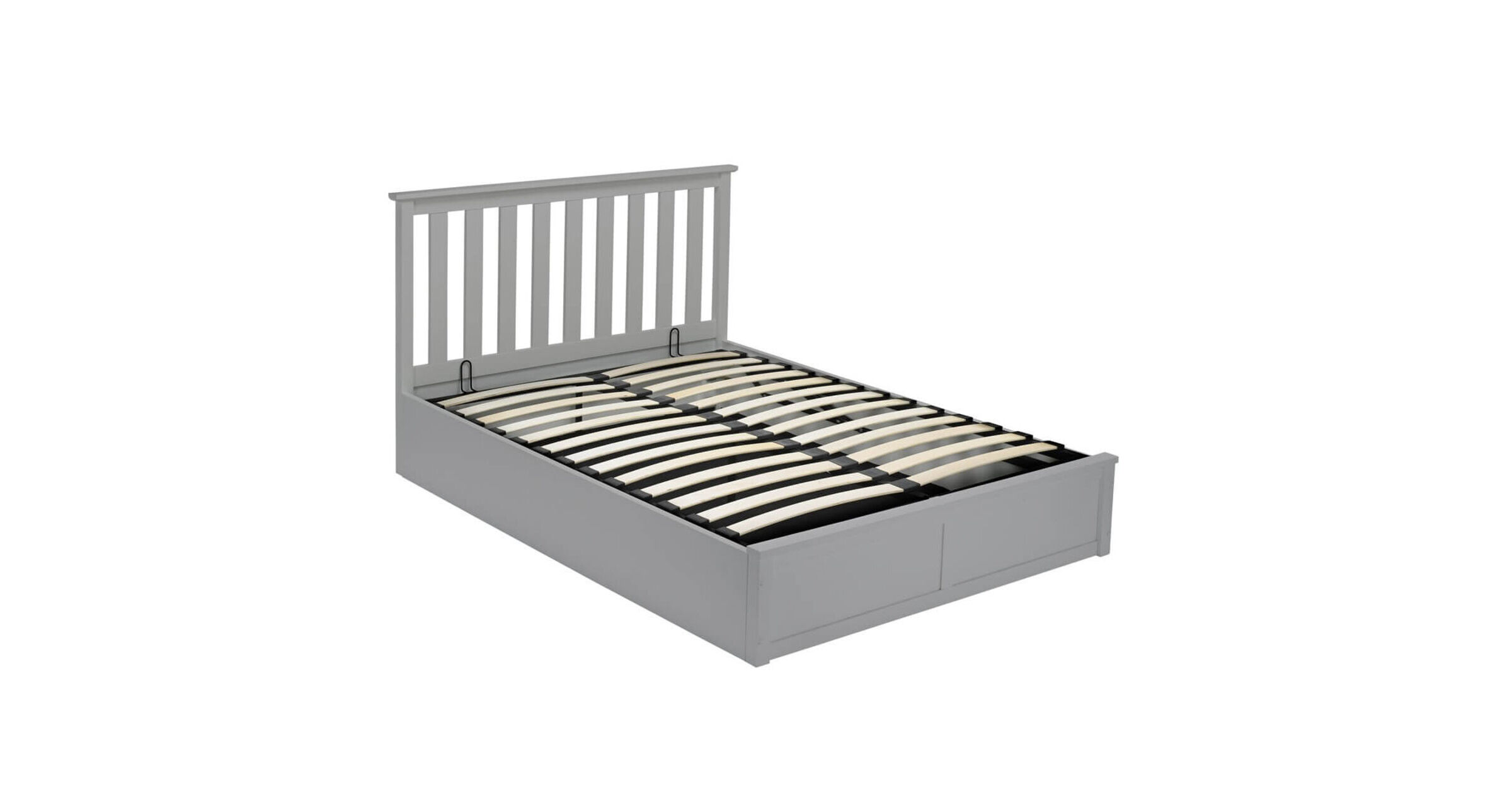 Gudrun Grey Wood Painted Finish Double Storage Bed Designer Sofas4u