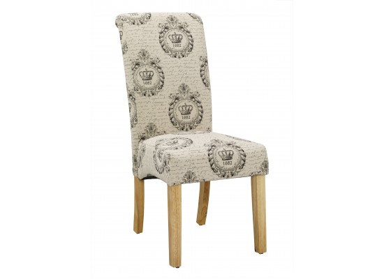 Kaylee Cream Line Printed Fabric Dining, Fabric For Dining Room Chairs Uk