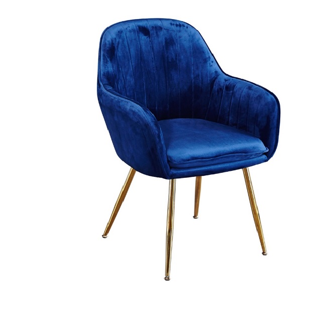 Largo Velvet Royal Blue Dining Chair, Royal Blue Dining Room Chairs