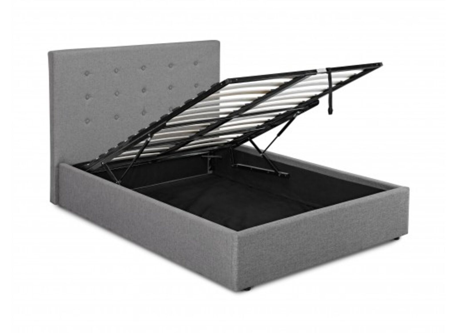 Lucca kingsize hydraulic lift bed beige