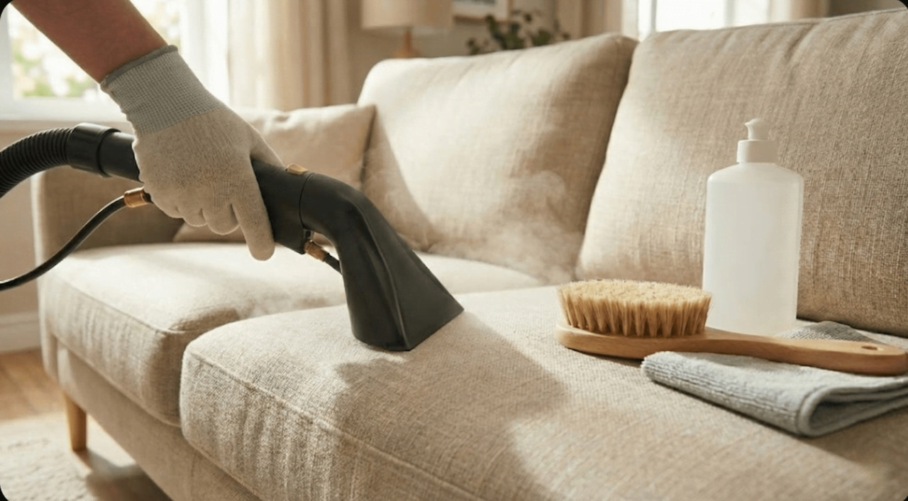 Cleaning a fabric sofa
