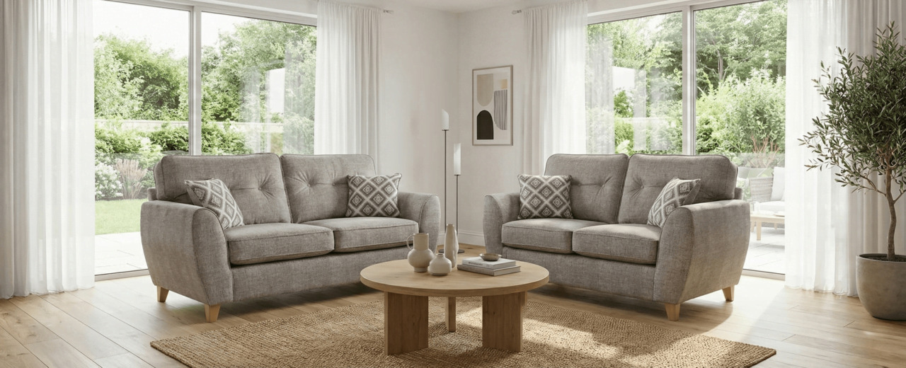 Grey Standard Sofa Set in a Bright Contemporary Living Space