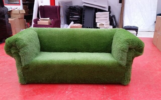 Eco-friendly grass sofa made by DesignerSofas4U for green event