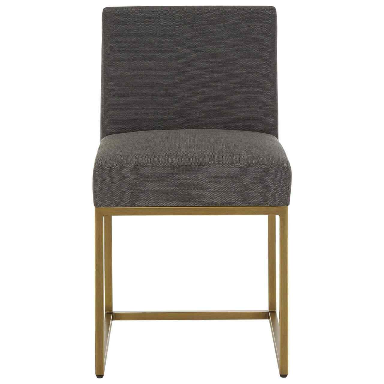Elin Grey Fabric And Brass Metal Frame Dining Chair Designer Sofas 4u