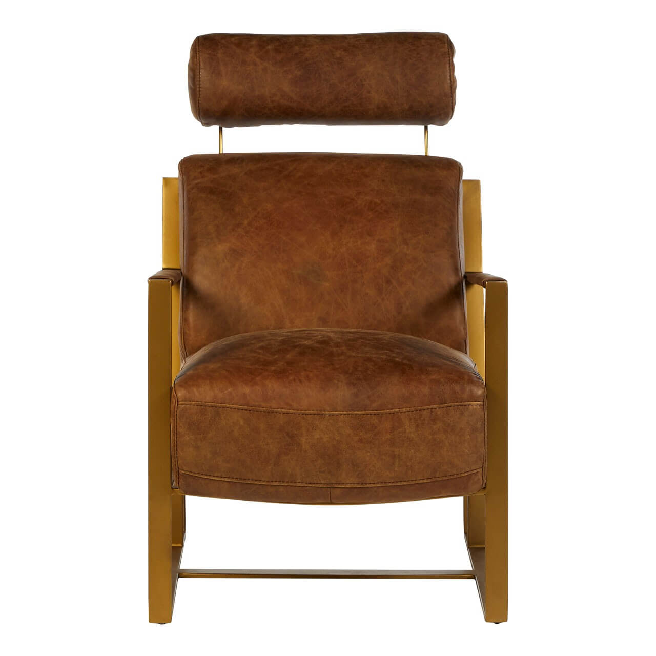 Luigi Light Brown Leather Lounge Chair, Leather Easy Chairs Brown