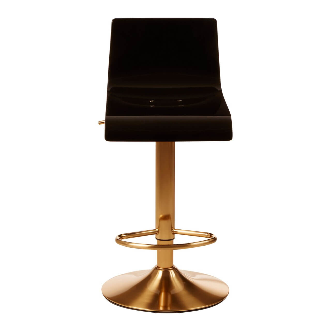 Rigmor Black Acrylic Seat Bar Stool, Acrylic Bar Stools With Gold Legs