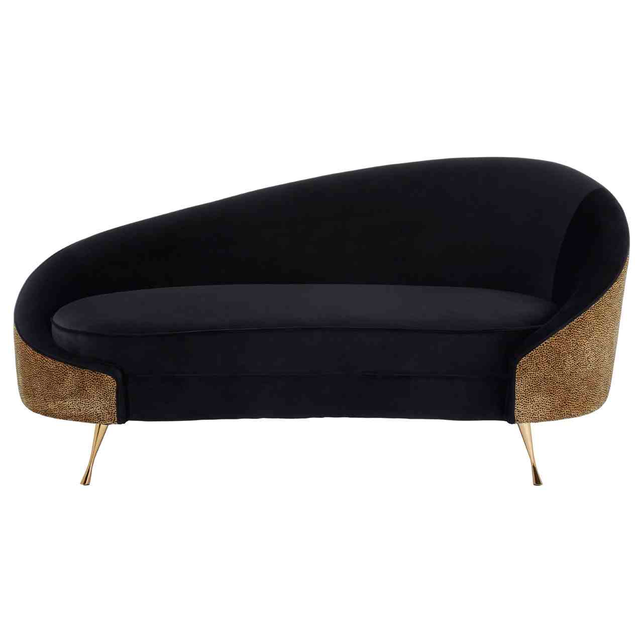 Small velvet chaise longue Clearance
