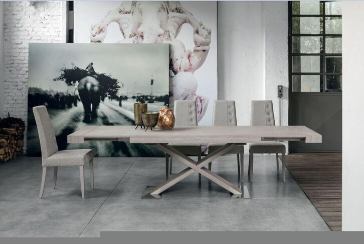 Asterion Extendable Table With Beaver Wood Top 180cm