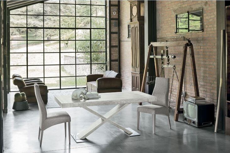 ASTERION 180 cm Extendable Table With White Country Style Wood-Effect Laminate Frame Top