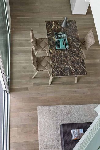 MARTE 160 cm Extendable Table With Corda Painted Metal Structure Marble Effect Stoneware Top