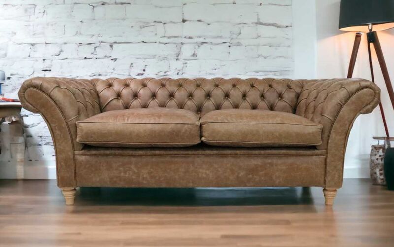 Product photograph of Chesterfield Balmoral 3 Seater Sofa Settee Cracked Wax Tan Leather from Designer Sofas 4U