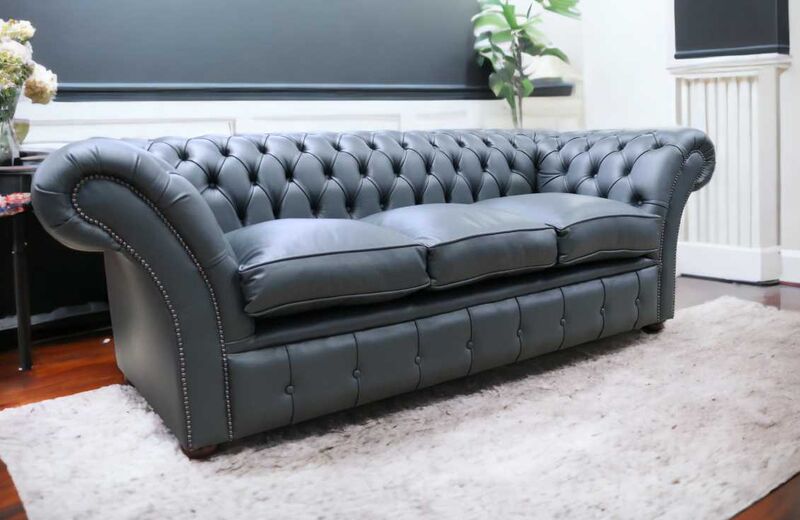 Product photograph of Chesterfield Balmoral 3 Seater Sofa Settee Vele Charcoal Amp Hellip from Designer Sofas 4U
