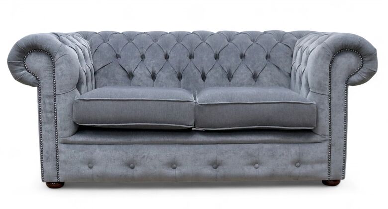 Chesterfield 2 Seater Settee Pimlico Carbon Fabric Sofa Offer
