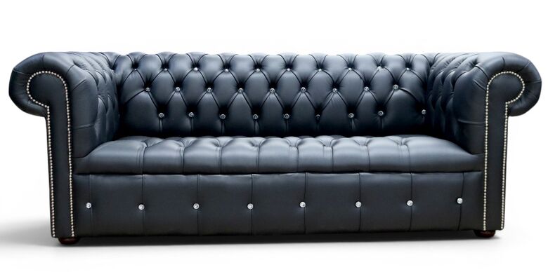 Chesterfield 3 Seater Settee CRYSTALLIZED™ Diamond Leather Sofa Offer