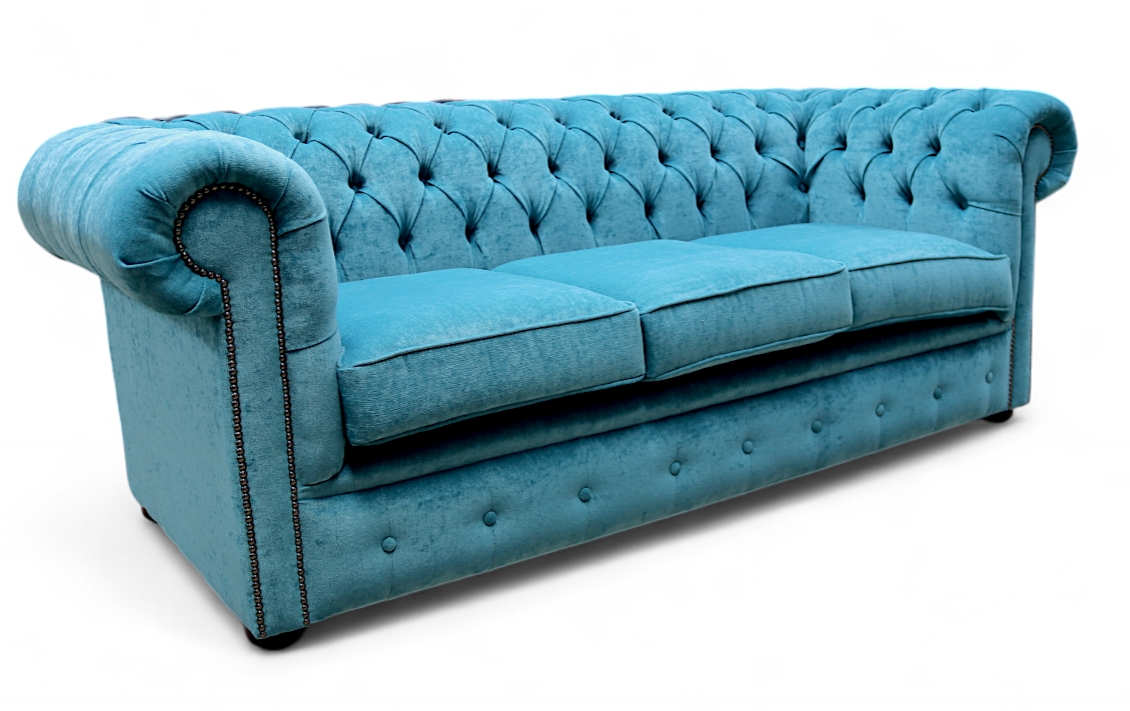 Chesterfield Seater Settee Pimlico Teal Blue Sofa Offer