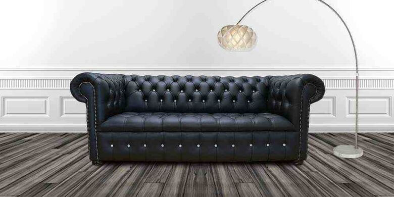 Chesterfield 3 Seater Settee CRYSTALLIZED™ Diamond Leather Sofa Offer
