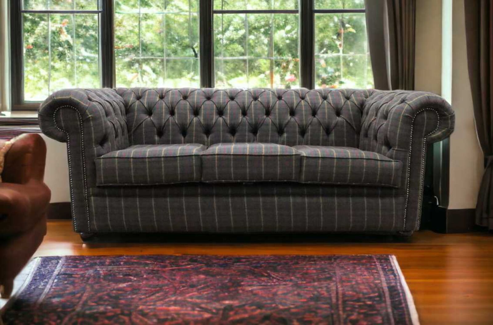 Product photograph of Chesterfield Arnold Wool 3 Seater Sofa Settee Balmoral Fir Amp Hellip from Designer Sofas 4U