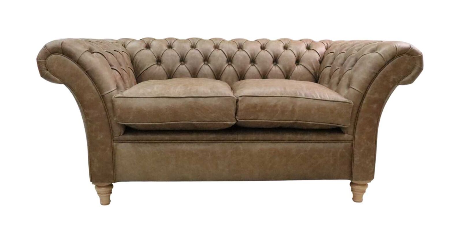Product photograph of Chesterfield Balmoral 2 Seater Sofa Settee Cracked Wax Tan Leather from Designer Sofas 4U