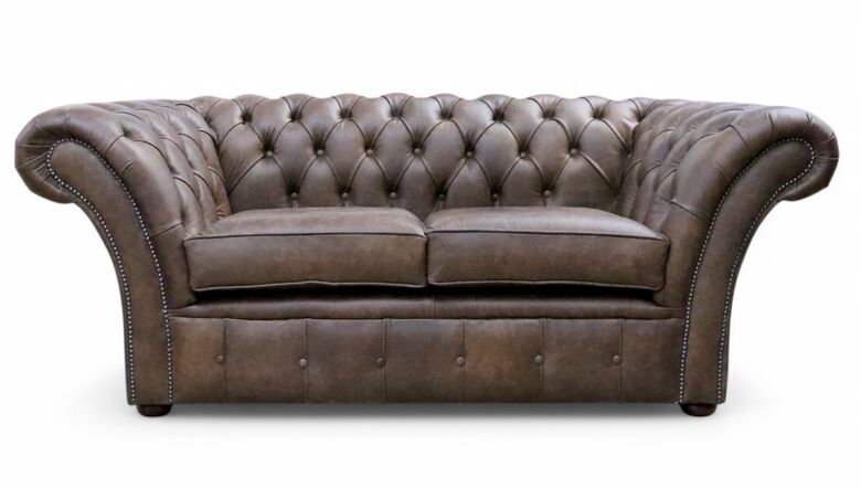 Chesterfield Balmoral 2 Seater Sofa Settee Cracked Wax Tobacco Leather