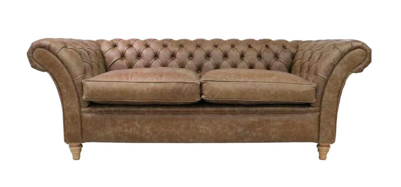 Product photograph of Chesterfield Balmoral 3 Seater Sofa Settee Cracked Wax Tan Leather from Designer Sofas 4U