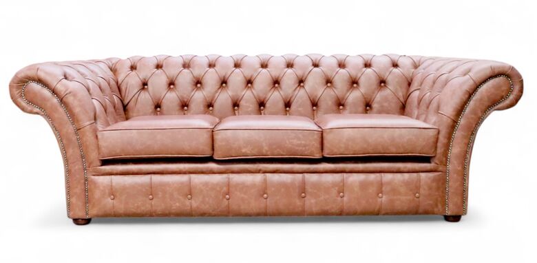 Chesterfield Balmoral 3 Seater Sofa Settee Etna Bourbon Brown Leather
