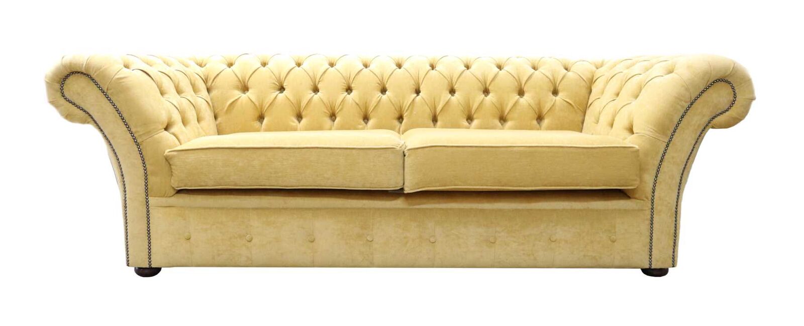 Product photograph of Chesterfield Balmoral 3 Seater Sofa Settee Pimlico Corn Fabric from Designer Sofas 4U