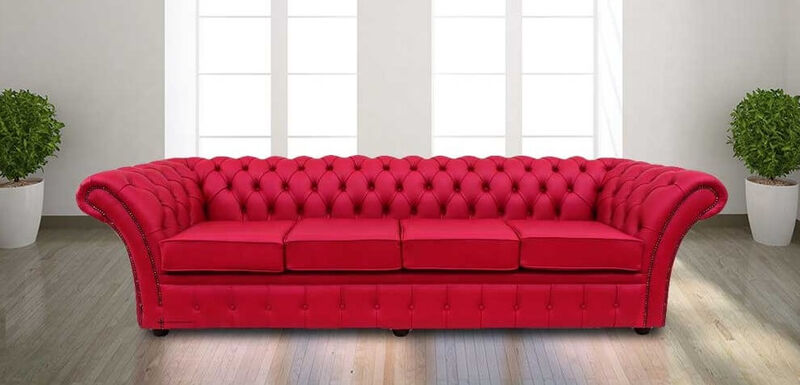 Product photograph of Chesterfield Balmoral 4 Seater Sofa Settee Fuchsia Pink Leather from Designer Sofas 4U