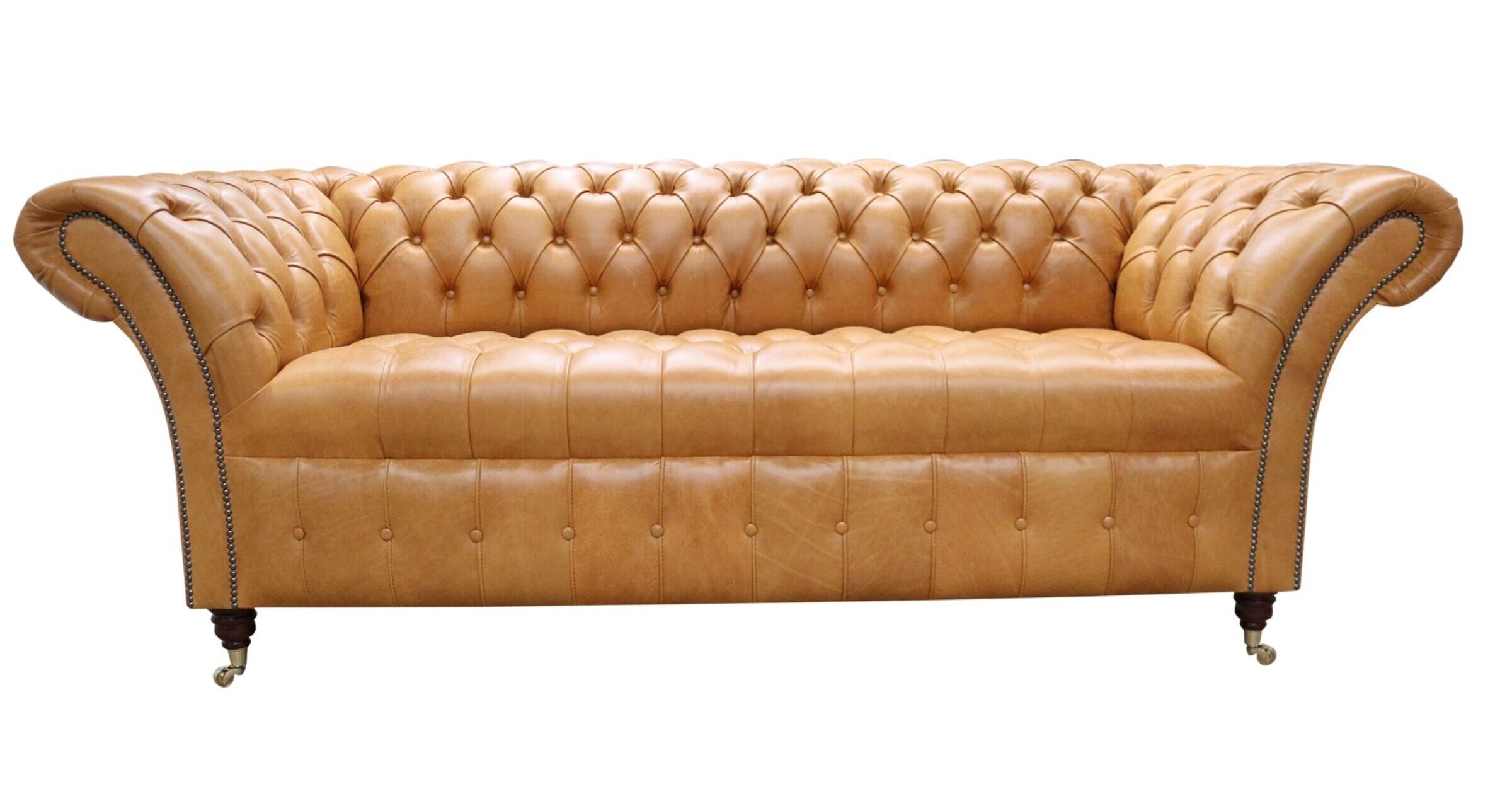 Handcrafted Balmoral 3 Seater Sofa Settee Old English Saddle Leather