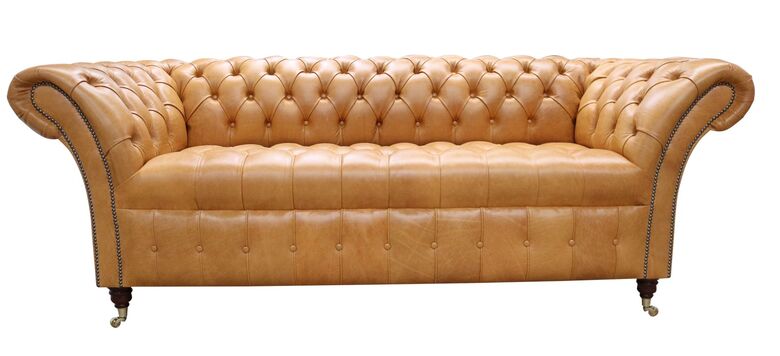 Chesterfield Balmoral 3 Seater Sofa Settee Old English Saddle Leather