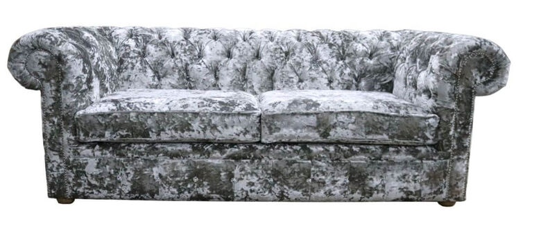 Chesterfield Crystal Diamond 3 Seater Lustro Argent Velvet Sofa Offer
