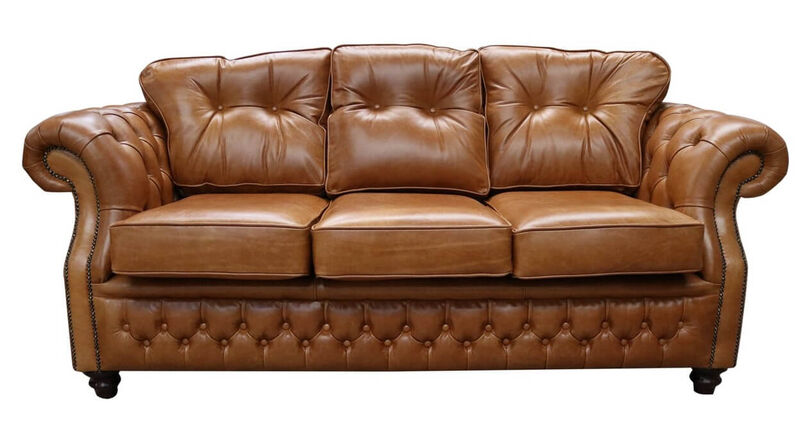Product photograph of Chesterfield Era 3 Seater Sofa Old English Tan Leather from Designer Sofas 4U