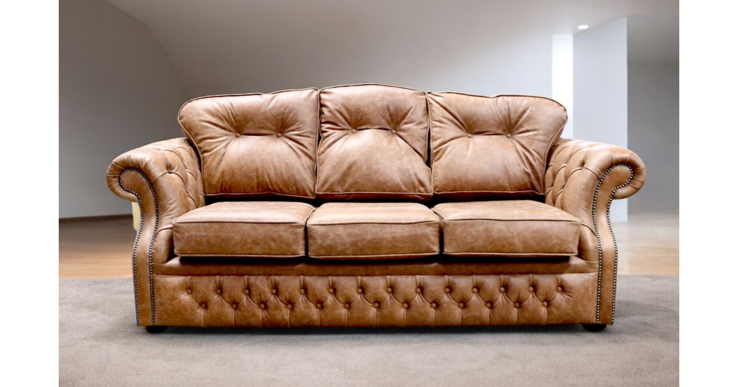 Chesterfield Era 3 Seater Sofa Cracked Wax Tan Leather | Designer Sofas4u