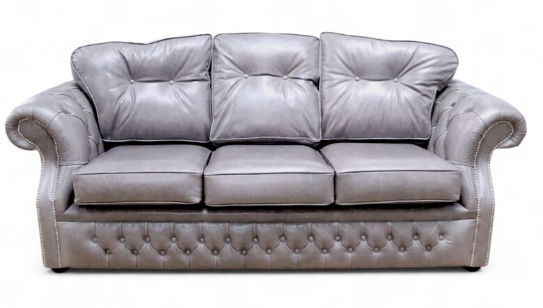 Chesterfield Era 3 Seater Sofa Old English Lead Leather